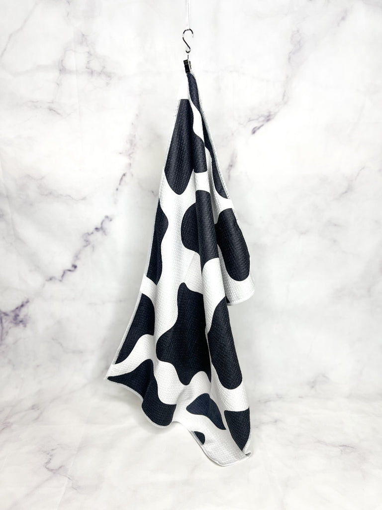 Kitchen towel hanging from left corner